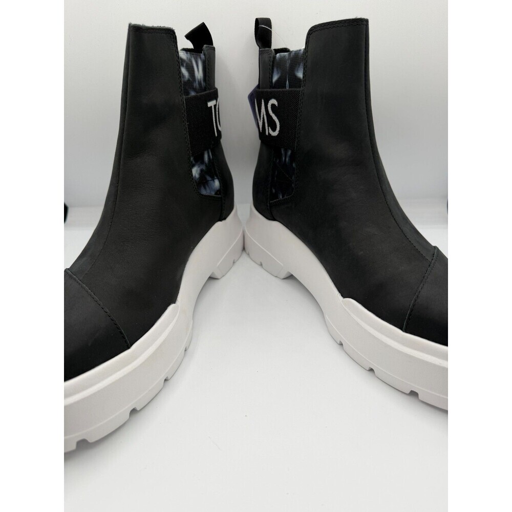 TOMS Women Alpargata Combat Boots Size 9 Black White Lug Sole NWT - Picture 4 of 11